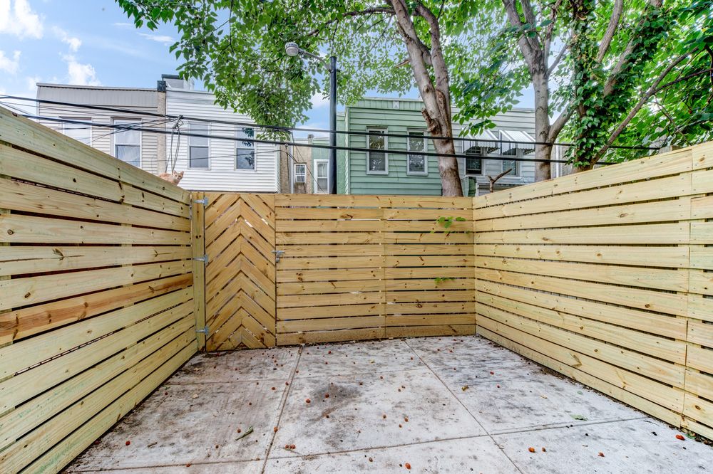 Dover: rear patio, finished
